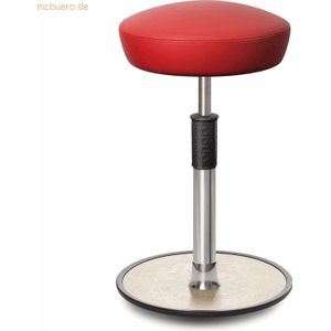 Ongo Sitz- Stehhocker Free Tall Hutsitz Boxmark Leder Rot chrom /creme
