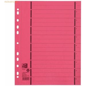 100 x Oxford Trennblatt A4 mit Perforation Manilakarton rot