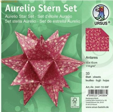 Ludwig Bähr Faltblätter Aurelio Stern Antares 110g/qm 15x15cm 33 Blatt