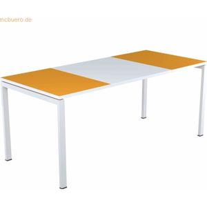 easyDesk Schreibtisch HxBxT 75x180x80cm grau/orange
