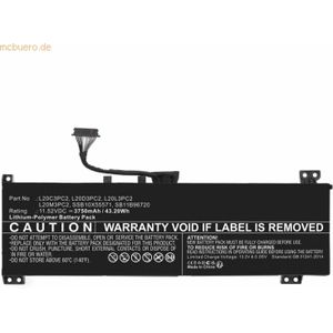 k.A. Akku für Lenovo L20C3PC2 Li-Ion 11,52 Volt 3750 mAh schwarz