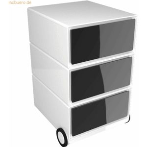 easyBox Rollcontainer HxBxT 64,2x39x43,6cm 3 Schübe schwarz