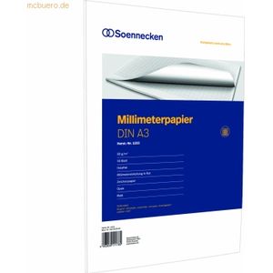 Soennecken Millimeterblock 1233 DIN A3 Bücherpapier 50 Blatt rot