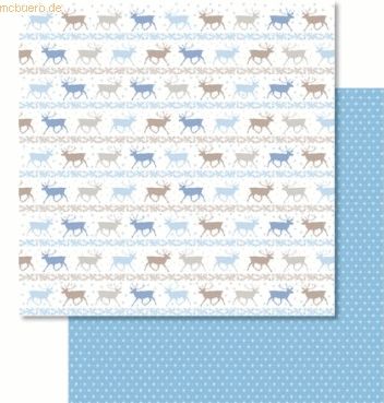 Ludwig Bähr Scrapbook Paper Classic Christmas blau/braun12x12 Zoll VE=