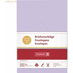 5 x Brunnen Briefumschläge B6 Nassklebung 80g/qm flieder VE=10 Stück