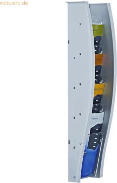Styro Wandprospekthalter styrodisplay 1/3 A4 Kunststoff 4 Fächer licht