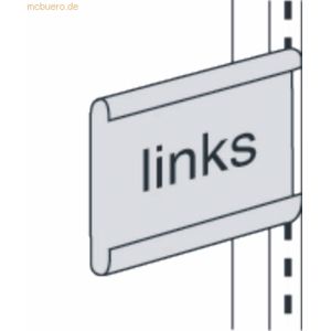 Kerkmann Gangschild links für Bibliotheks-Regal Univers lichtgrau