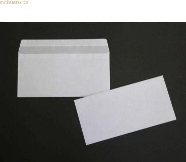 Blanke Briefumschläge 105x213mm 60g/qm gummiert VE=1250 Stück weiß