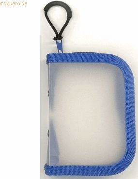 Foldersys Reißverschlusstasche A6 PP blau/transluzent Zip schwarz