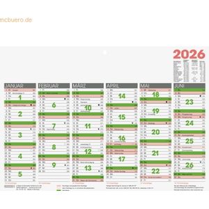 10 x Brunnen Tafelkalender A4quer 2026