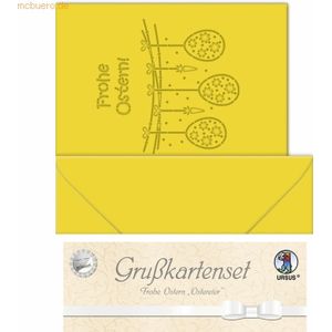 Ludwig Bähr Grußkarten gelasert A6 'Frohe Ostern 'Ostereier' sonnengel