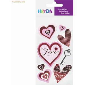 6 x Heyda Sticker-Etikett Love 8 Stück 4-farbig