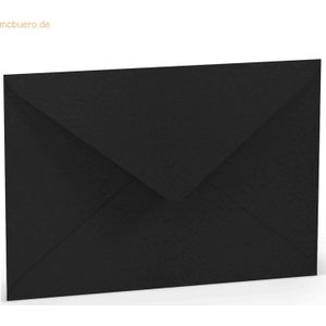 50 x Paperado Briefumschlag C5 Nassklebung Seidenfutter Schwarz