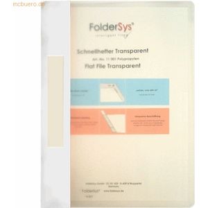10 x Foldersys Sichthefter A4 PP transparent/weiß