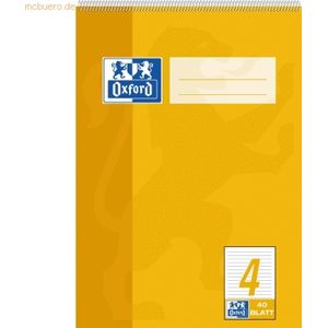 10 x Oxford Spiralschulblock A5 40 Blatt 70g/qm Lineatur 4