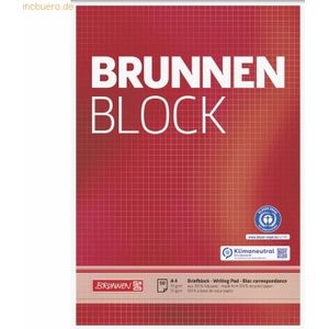 10 x Brunnen Schreibblock Brunnen-Block A4 70g/qm 50 Blatt RC kariert