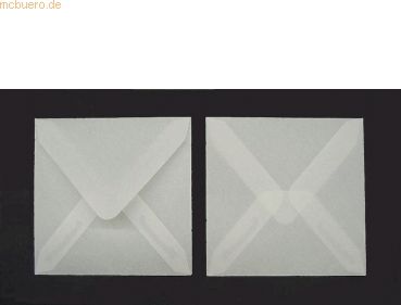 Blanke Briefumschläge 80x80mm 90g/qm gummiert VE=100 Stück transparent