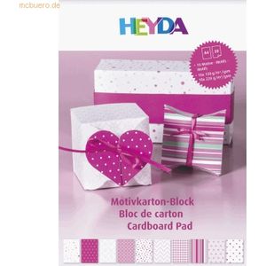 5 x Heyda Motivkarton-Block A4 100/220g/qm 20 Blatt pink