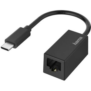 Hama Netwerk-adapter USB-C-stekker - LAN/Ethernet-aansluiting Gigabit-ethernet