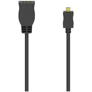 Hama HDMI™-kabeladapter, type D (Micro) st. - type A koppeling, ethernet, verguld
