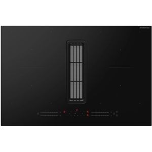 Inventum IKA8035 - Inbouw inductie kookplaat met afzuiging - 80 cm - 4 kookzones - 2x bridgefunctie - 1- of 2-fase - Randloos - Zwart