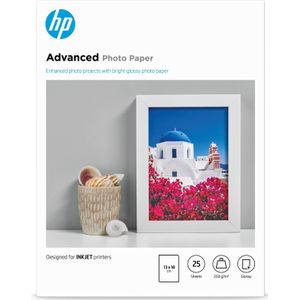 HP Advanced fotopapier, glanzend, 250 g/m2, 13 x 18 cm (127 x 178 mm), 25 vellen -