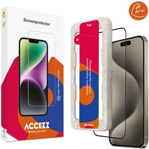 Accezz Triple Strong Full Cover Glas Screenprotector met applicator iPhone 15 Pro - Tablet screenprotector Transparant
