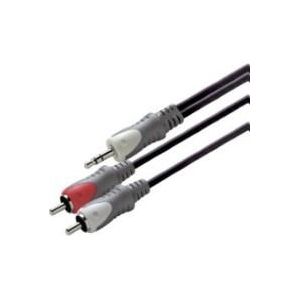 Scanpart audio kabel 3.5mm jack - 2xRCA 3,0m - Mini jack kabel