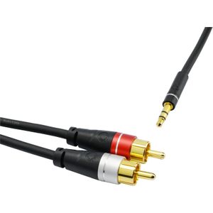 Oehlbach SL AUDIO CABLE 3.5 - 2xRCA 2,0 M - Mini jack kabel Zwart
