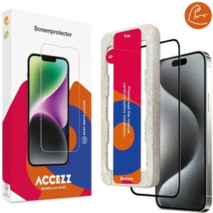 Accezz Triple Strong Full Cover Glas Screenprotector met applicator iPhone 15 - Tablet screenprotector Transparant