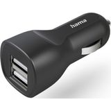 Hama Car Charger met 2x USB-A Socket  12 W - Oplader Zwart