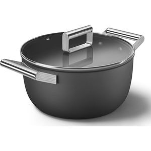 Smeg CKFC2411 Kookpan Zwart 24 cm tot 250 graden - Inclusief deksel