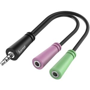 Hama Audio adapter 3.5mm jack - 4 polige 3.5mm jack headset - Mini jack kabel