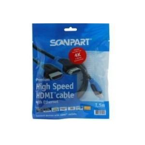 Scanpart Premium High Speed HDMI kabel met Ethernet 1.5m 4K60Hz 18Gbps - HDMI kabel