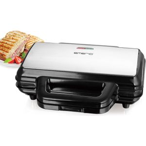 Emerio Sandwich Toaster 2-Slice Broodrooster XXL Schelpvorm - Broodrooster - Zilver - Zwart