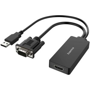 Hama Video-adapter, VGA USB-stekker - HDMI-aansluiting, Full-HD 1080p - HDMI kabel