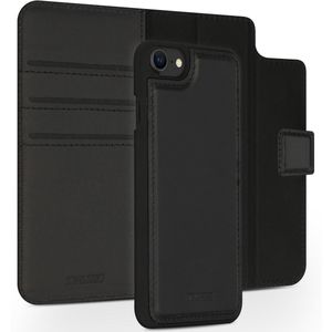Accezz Premium Leather 2 in 1 Wallet Book Case voor Apple iPhone SE (2022 / 2020) / 8 / 7 / 6(s) - Telefoonhoesje Zwart