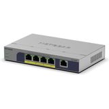 Netgear - GS105P - Netwerkschakelaar - Grijs - 5 Poorten - PoE+ Ondersteuning
