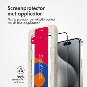 Accezz Triple Strong Full Cover Glas Screenprotector met applicator iPhone 15 Pro Max - Tablet screenprotector Transparant