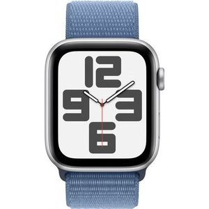 Apple Watch SE (2022) 4G 44mm Zilver Aluminium Sport Loop - Smartwatch Blauw