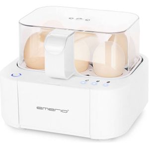 Emerio EB-115560 – Smart Eierkoker Nederlandstalig - Capaciteit Voor 6 Eieren - Opbergruimte Voor Maatbeker - BPA Vrij Materiaal