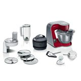Bosch Hausgeräte MUM5 met schaal - Keukenmachine - Rood - Zilver