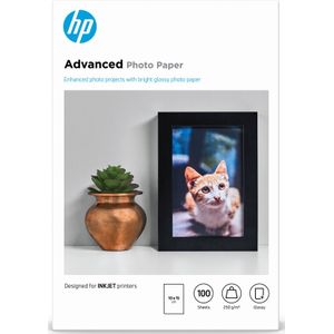 HP Advanced Fotopapier, glanzend, 250 g/m2, 10 x 15 cm, 100 vellen -  Zwart