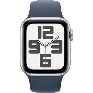 Apple Watch SE (2022) 4G 40mm Zilver Aluminium Sportband S/M - Smartwatch Blauw