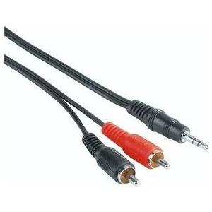 Hama Audiokabel, 3,5-mm-jack-stekker - 2 cinch-stekker, 2 m per 25 stuks - Audio kabel Zwart