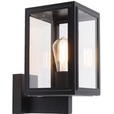 Landelijke wandlamp zwart IP44 - Sutton Up