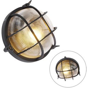 QAZQA nautica - Industriele Wandlamp voor buiten - 1 lichts - L 260 mm - Zwart - Industrieel - Buitenverlichting