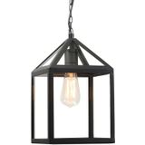 QAZQA Amsterdam - Landelijke Hanglamp Voor Buiten - 1 Lichts - L 210 Mm - Zwart - Buitenverlichting