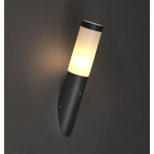 Moderne buiten wandlamp donkergrijs IP44 met schemersensor - Rox