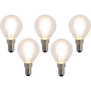 Set van 5 E14 LED lampen filament P45 4W 470 lm 2700K